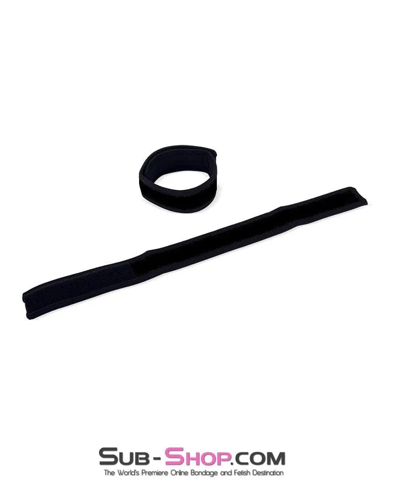 0801DL  Black Neoprene Velcro Quick Bondage Wrist or Ankle Binder Strap, Set of 2