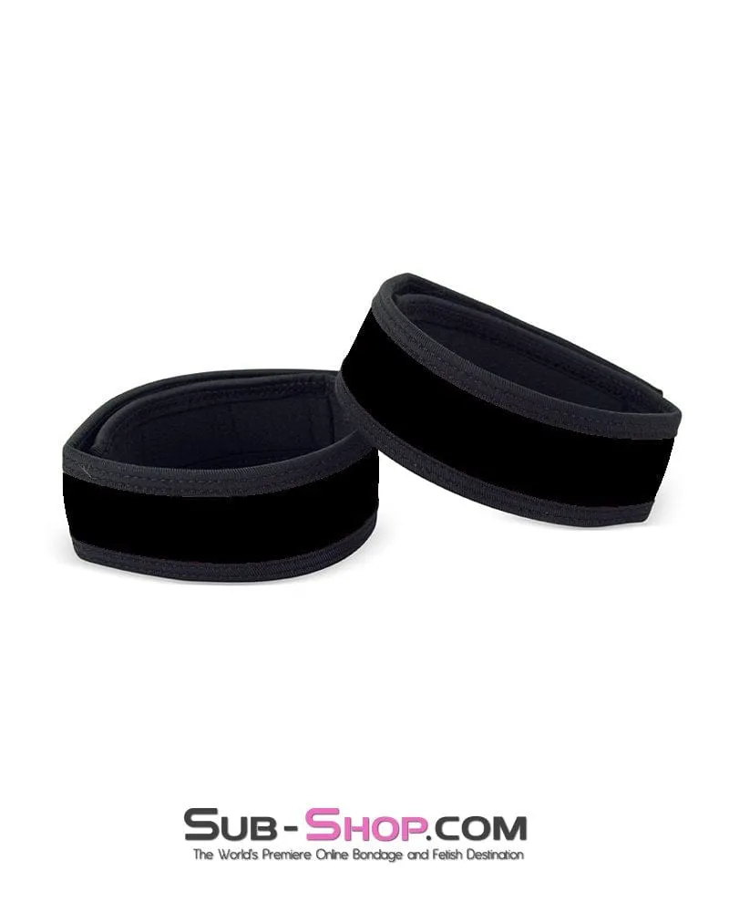 0801DL  Black Neoprene Velcro Quick Bondage Wrist or Ankle Binder Strap, Set of 2