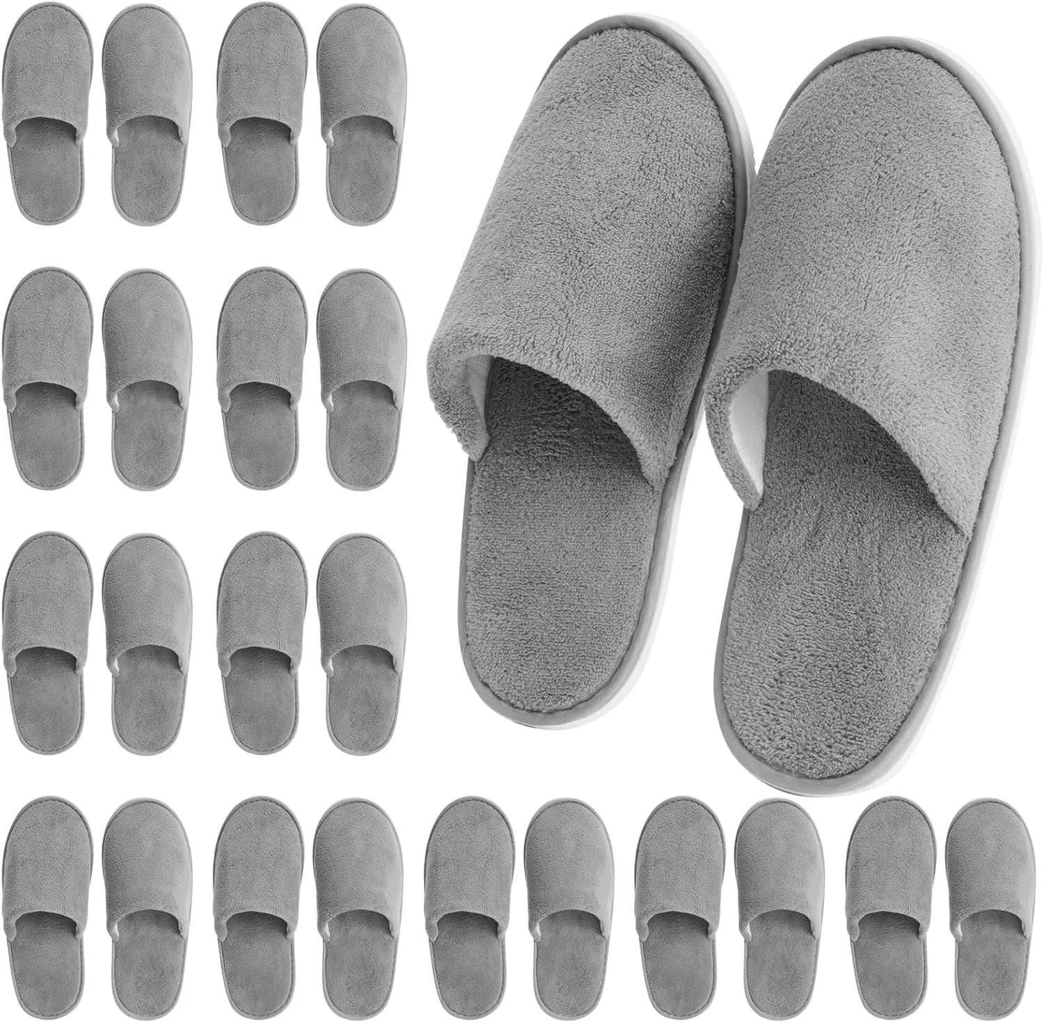 12 Pairs Disposable Slippers for Guests, Bulk Pack for Hotel, Spa, Shoeless Home, (US Men Size 11, Women 12)