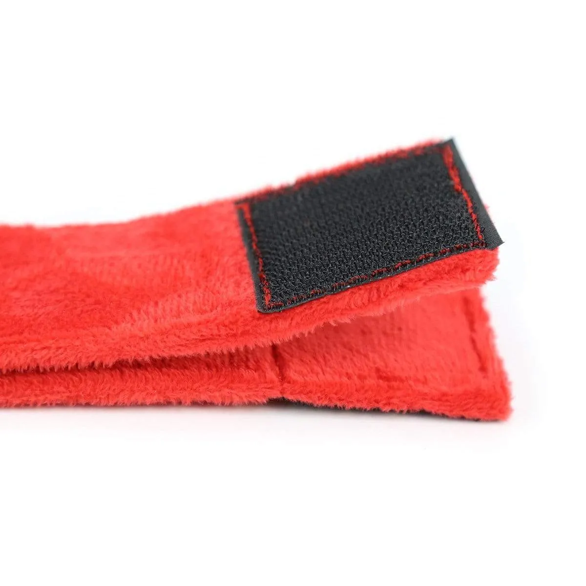 1872MQ      Furry Red Connected Cuffs - MEGA Deal