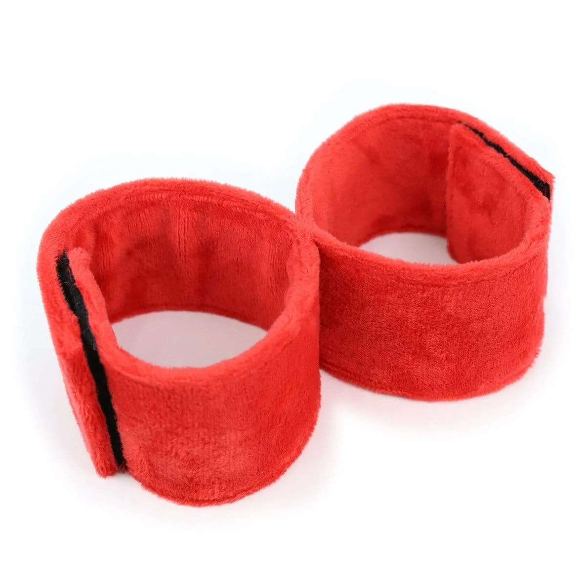 1872MQ      Furry Red Connected Cuffs - MEGA Deal