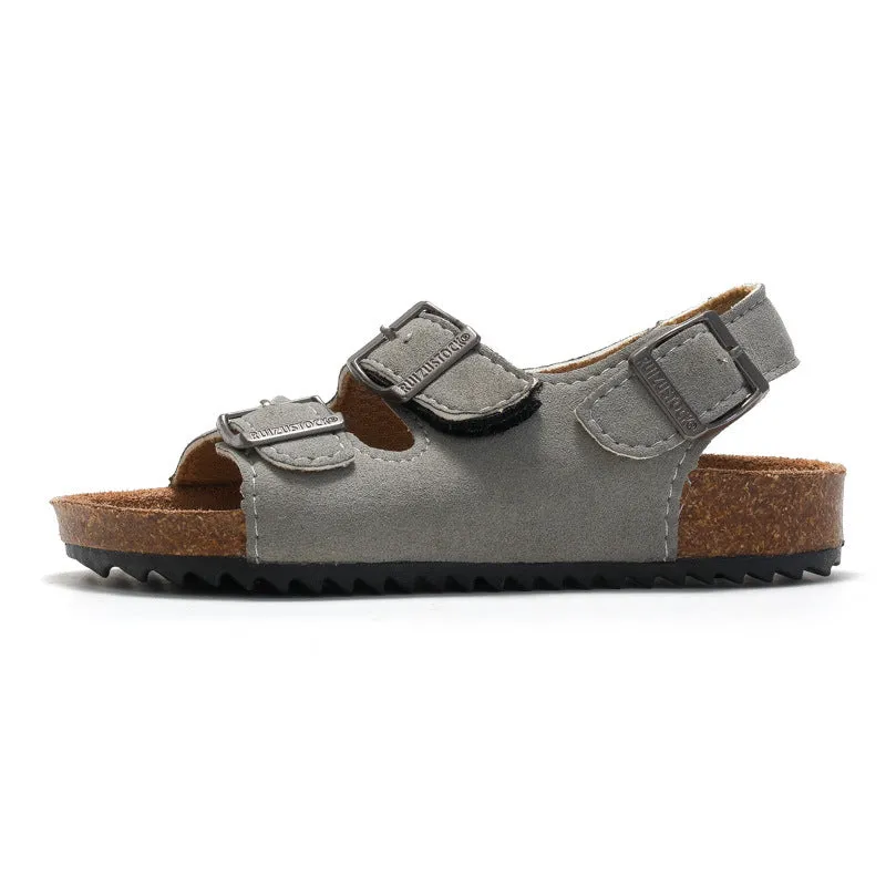 2023 Unisex Color Block Cork Sandals - Velcro Wearing Style