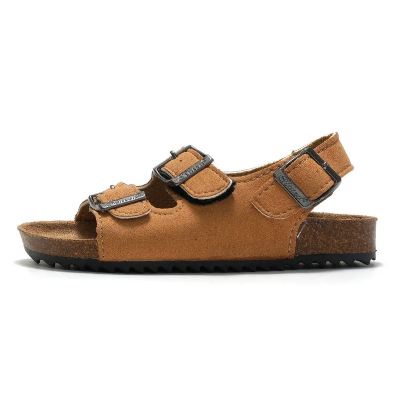 2023 Unisex Color Block Cork Sandals - Velcro Wearing Style