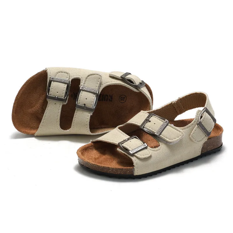 2023 Unisex Color Block Cork Sandals - Velcro Wearing Style