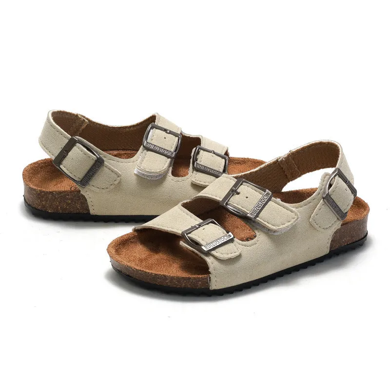 2023 Unisex Color Block Cork Sandals - Velcro Wearing Style