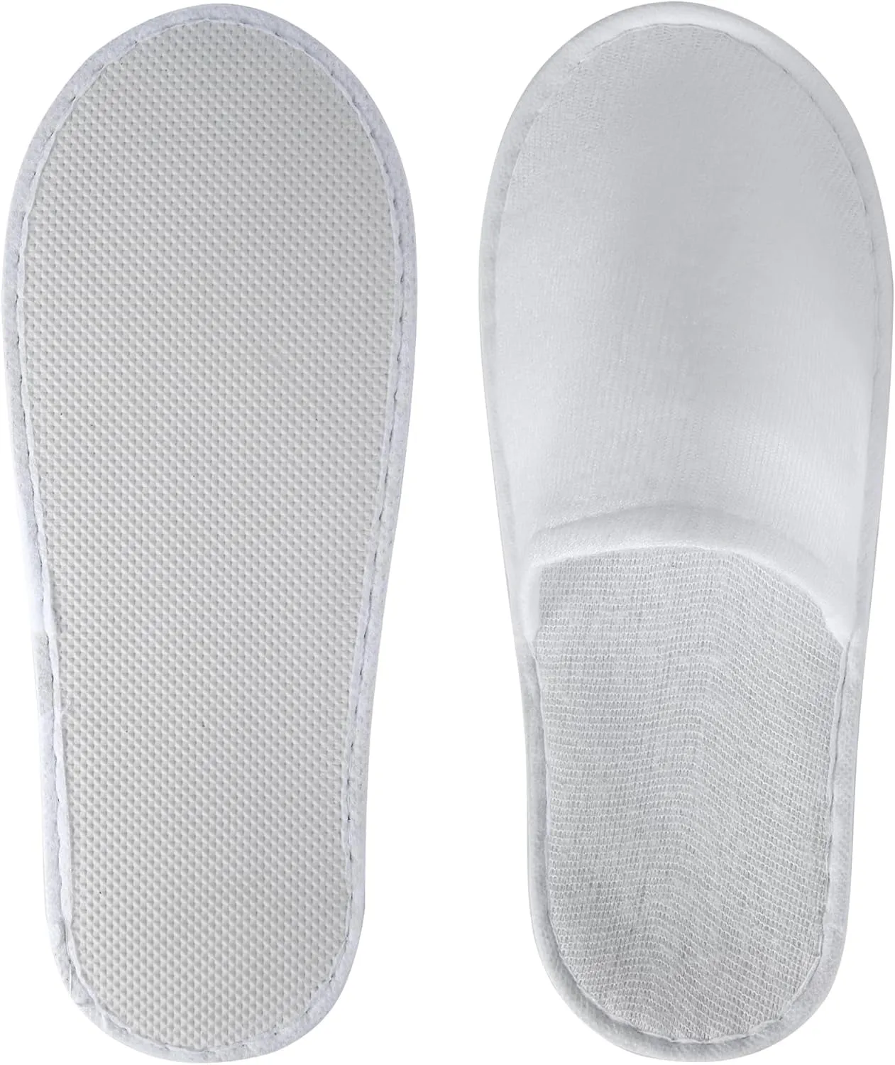 24 Pairs Disposable Slippers for Guests,Bulk Slippers for Hotel,Spa,Travel,Shoeless Home,Spa Slippers with Pouch,Non-Slip(White)