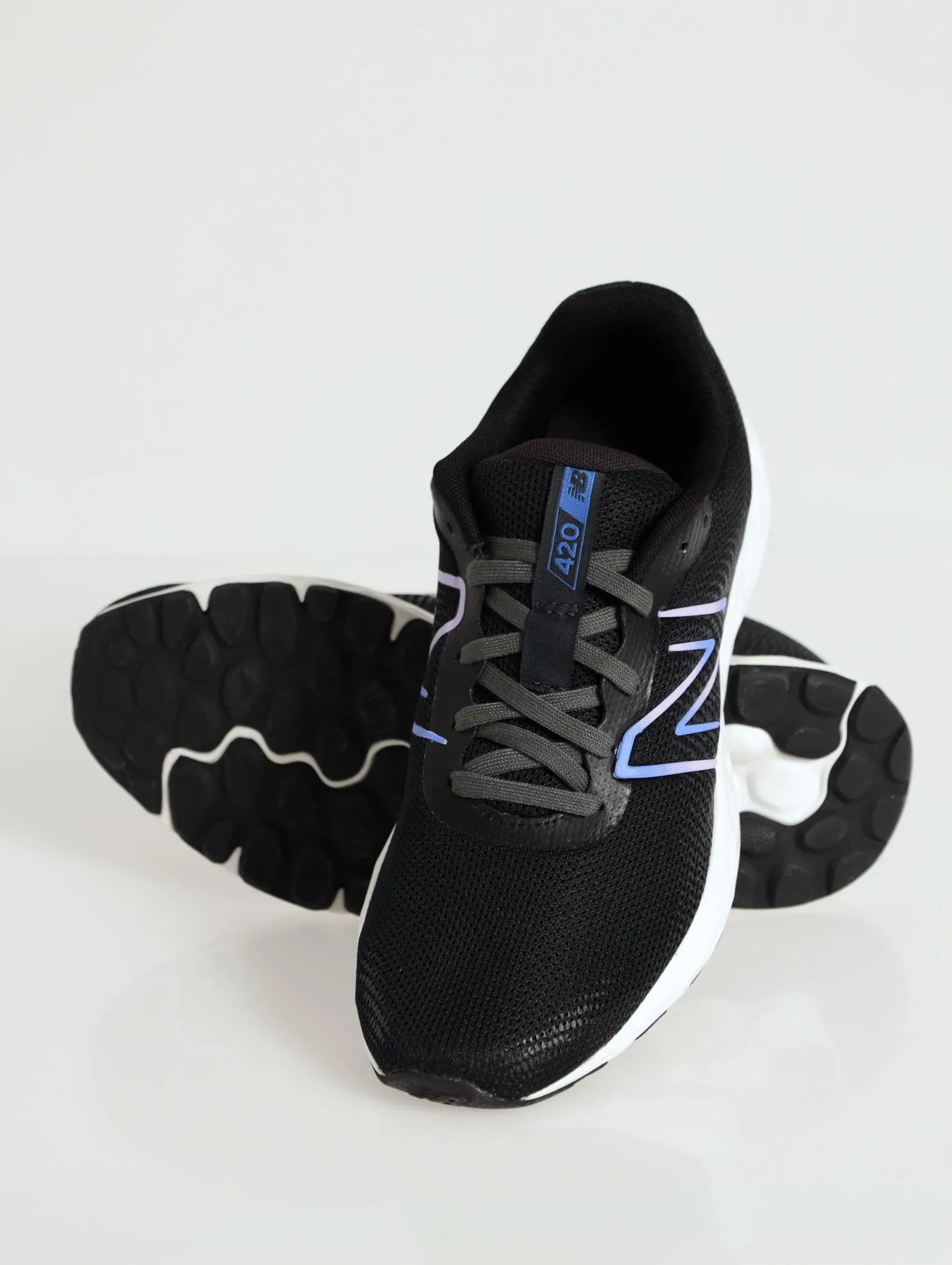 420 Lace Up Running Sneaker - Black
