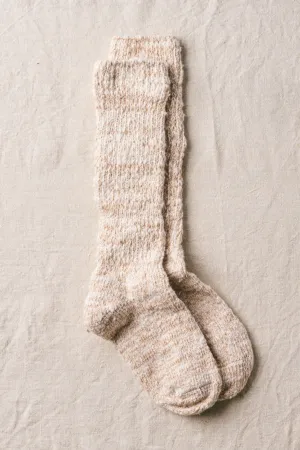 7-6000 "Garabou" Organic Cotton Slipper Socks Brown