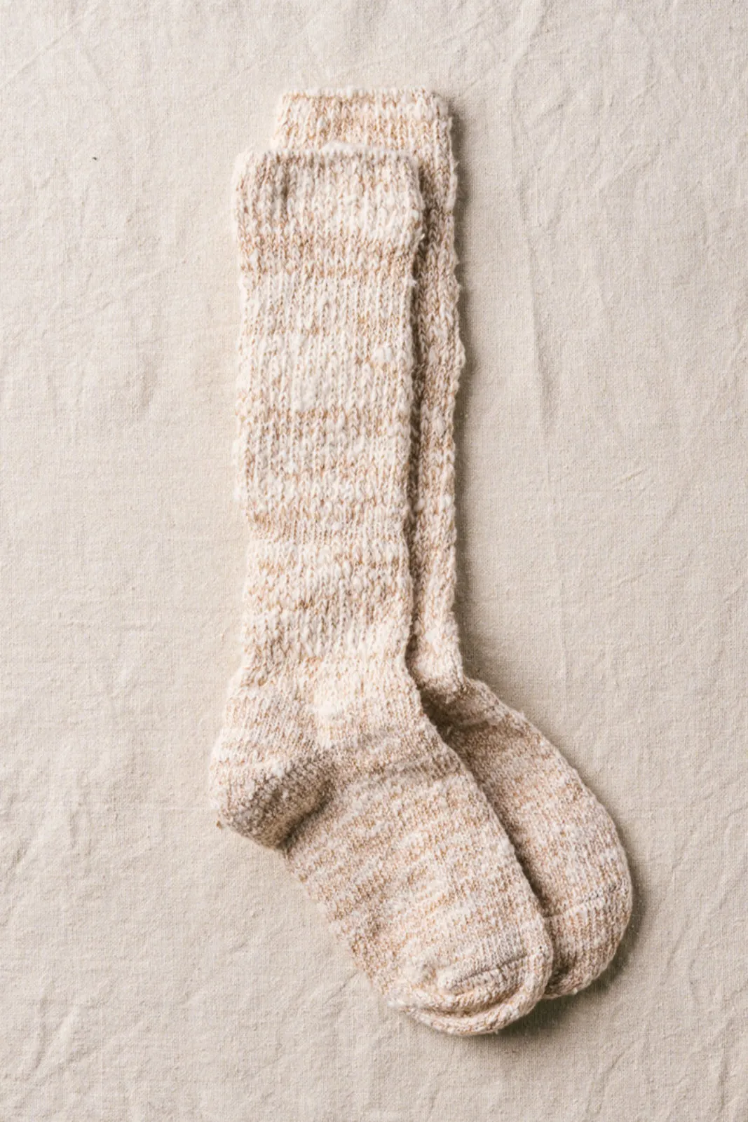 7-6000 "Garabou" Organic Cotton Slipper Socks Brown