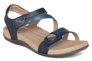 Aetrex Jess Adjustable Quarter Strap Navy Sandal