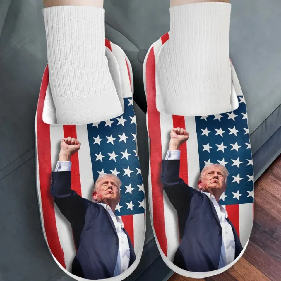 America United - US Election Fluffy Slippers - Christmas Gift For Conservative Supporters