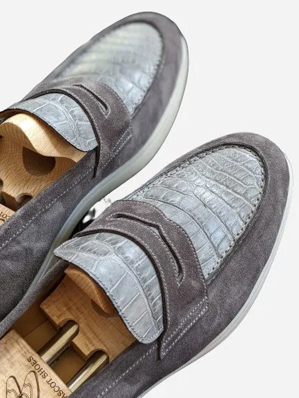 Ascot Sunseeker - Grey Crocodile & Suede