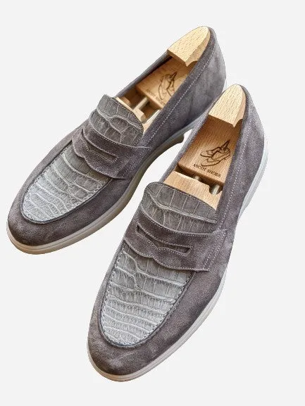 Ascot Sunseeker - Grey Crocodile & Suede