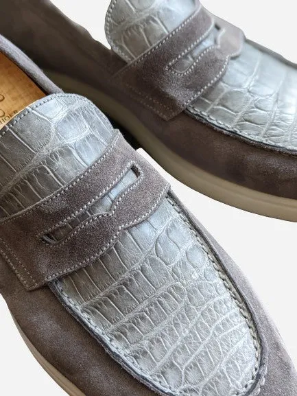 Ascot Sunseeker - Grey Crocodile & Suede