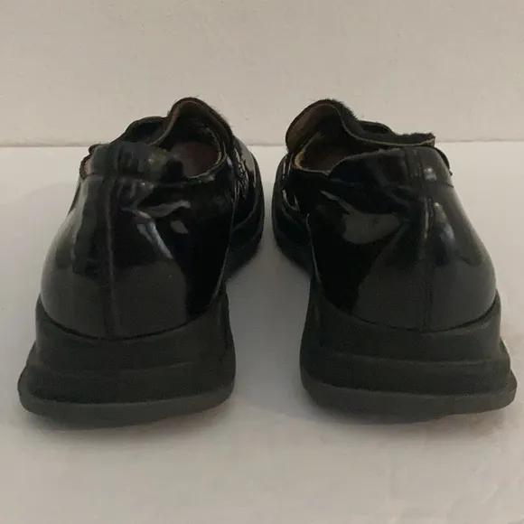 Authentic Dolce &amp; Gabbana little girls signature black patent leather loafers 12