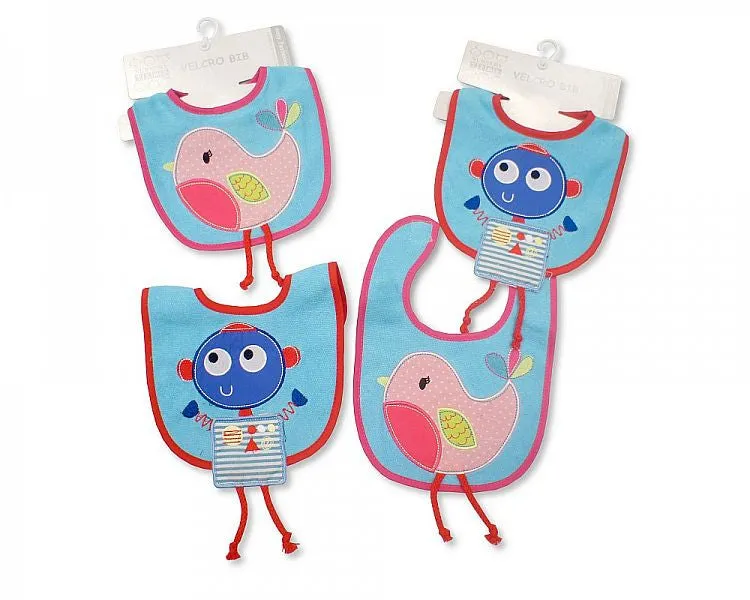 Baby Velcro Bibs - Robot and Bird