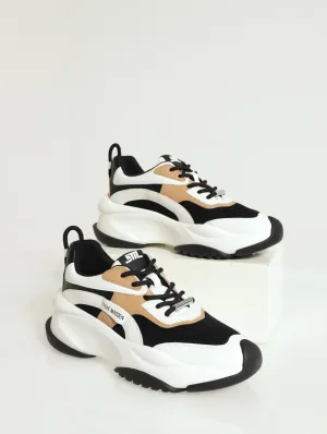 Belissimo Lace Up Sportie Sneaker - Black/Tan
