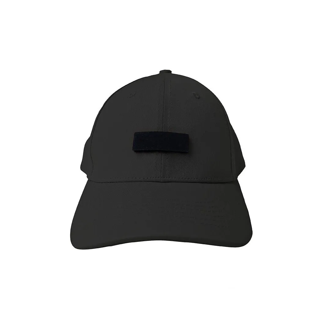 Black Baseball Cap with Velcro Patch {Cap}