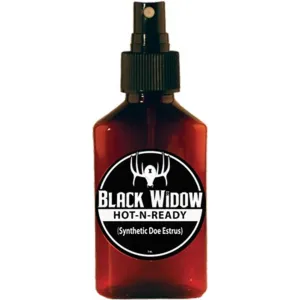 Black Widow Deer Lures Hot-N-Ready Synthetic Doe Estrus Doe In Heat Scent 3 Fluid Ounce