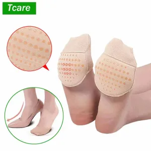 Breathable Women's Invisible Toe Cover with Padding Toe Topper Liner Socks Non-Skid Bottom for High Heels Cushions