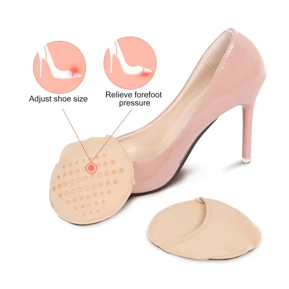 Breathable Women's Invisible Toe Cover with Padding Toe Topper Liner Socks Non-Skid Bottom for High Heels Cushions