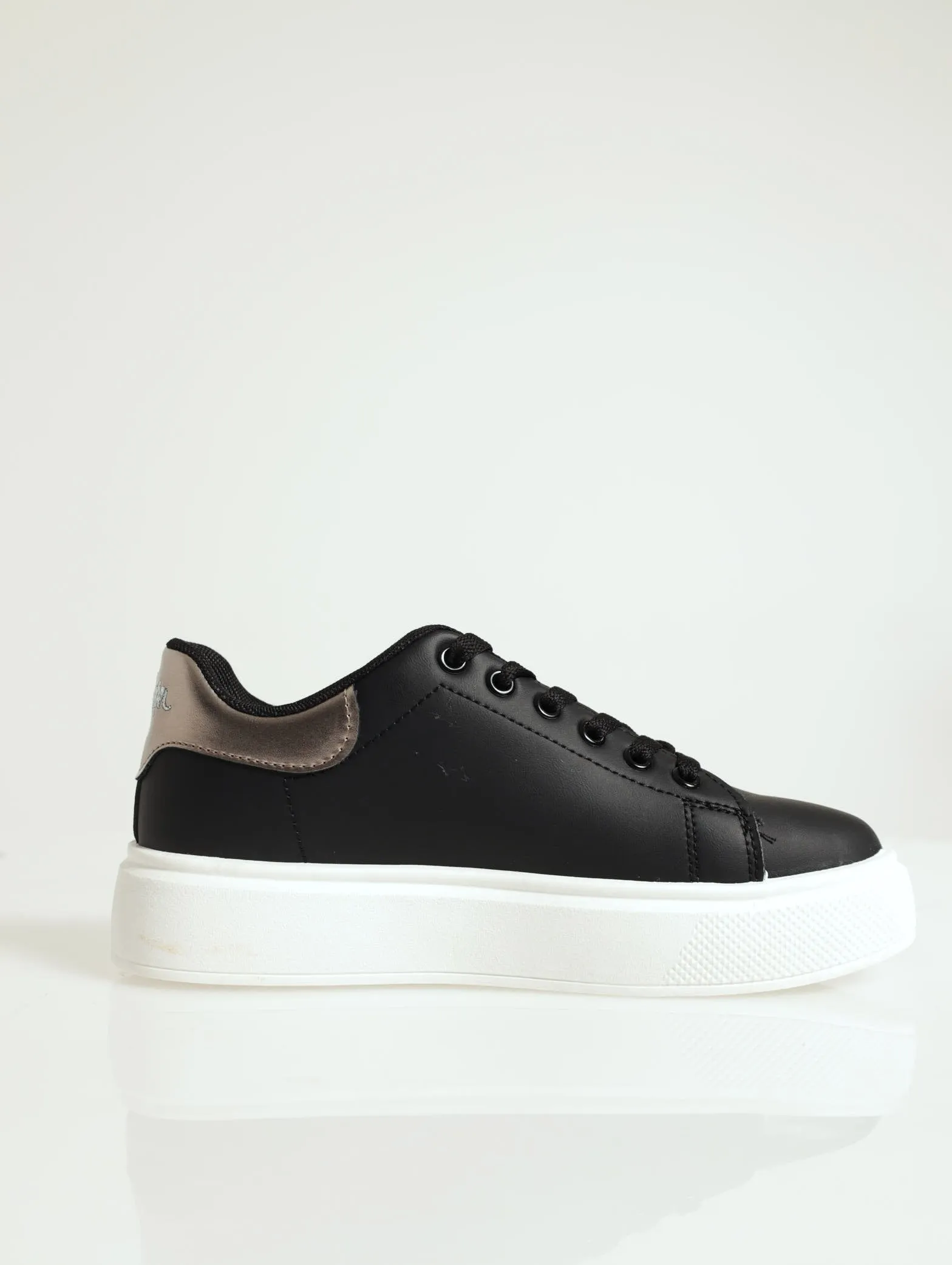 Bria Metalic Heel Counter Sneaker - Black