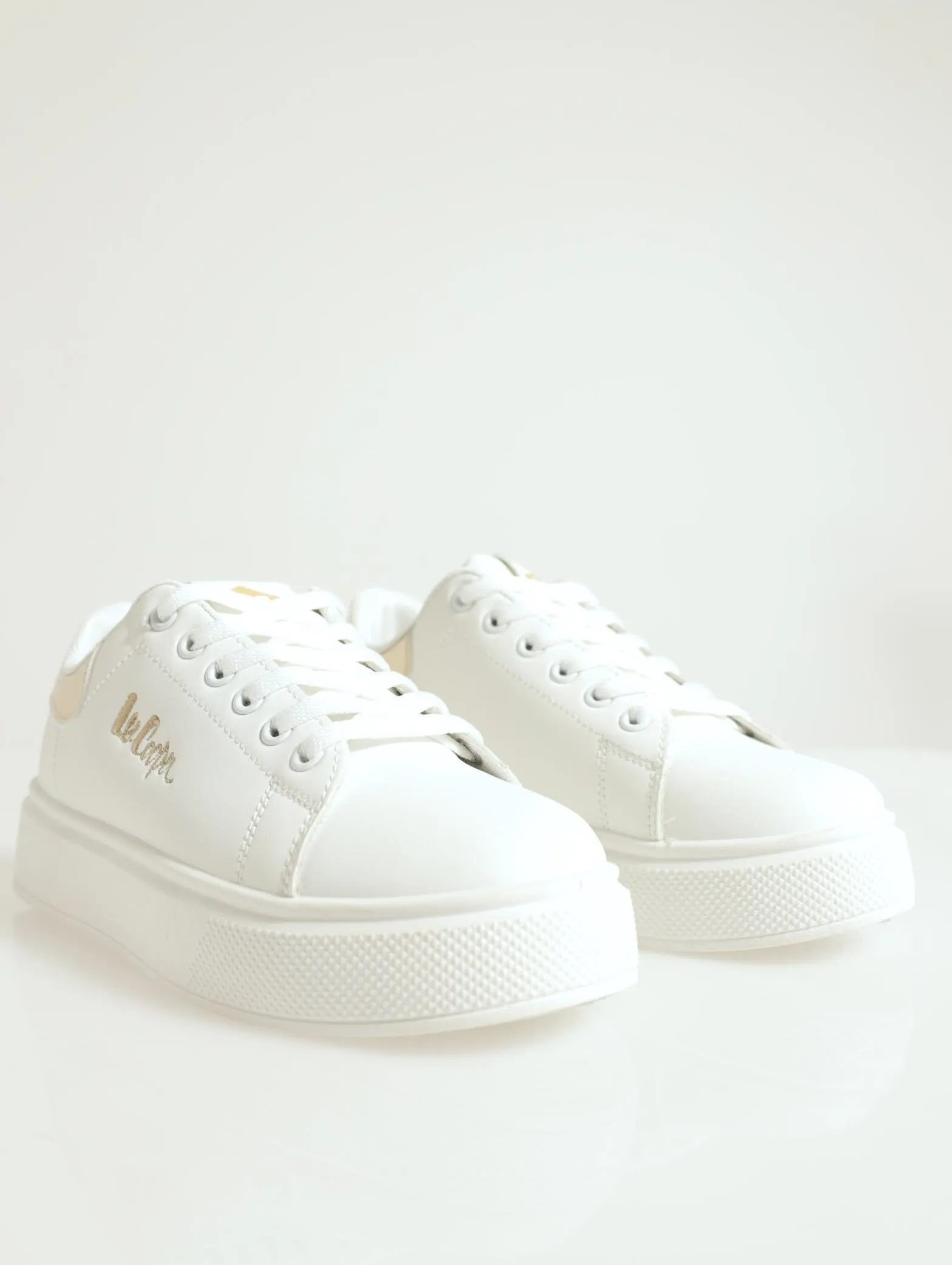 Bria Metalic Heel Counter Sneaker - White