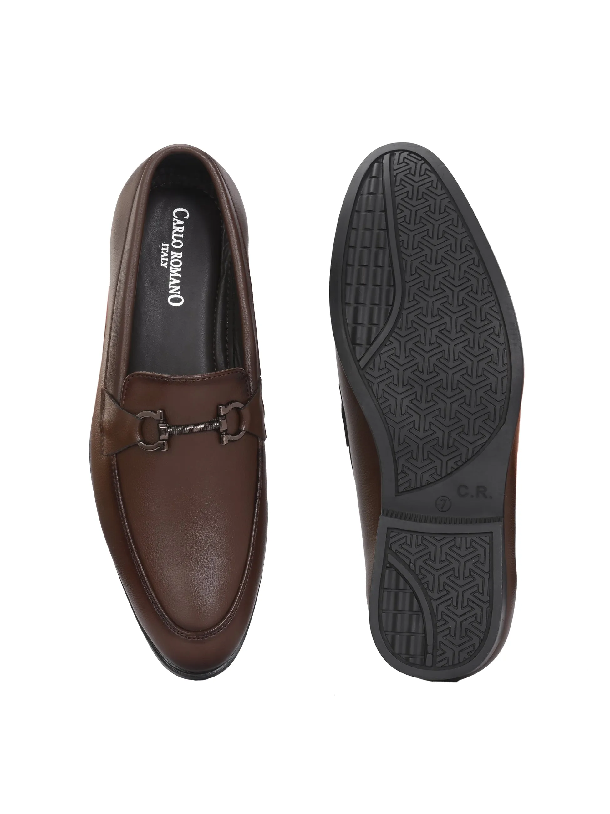 CARLO ROMANO BY WASAN BROWN COLOR VEGAN LEATHER LOAFER FOR MEN