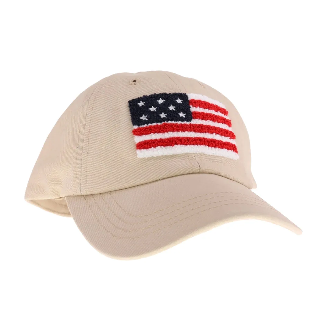 Chenille USA Flag Patch Hat