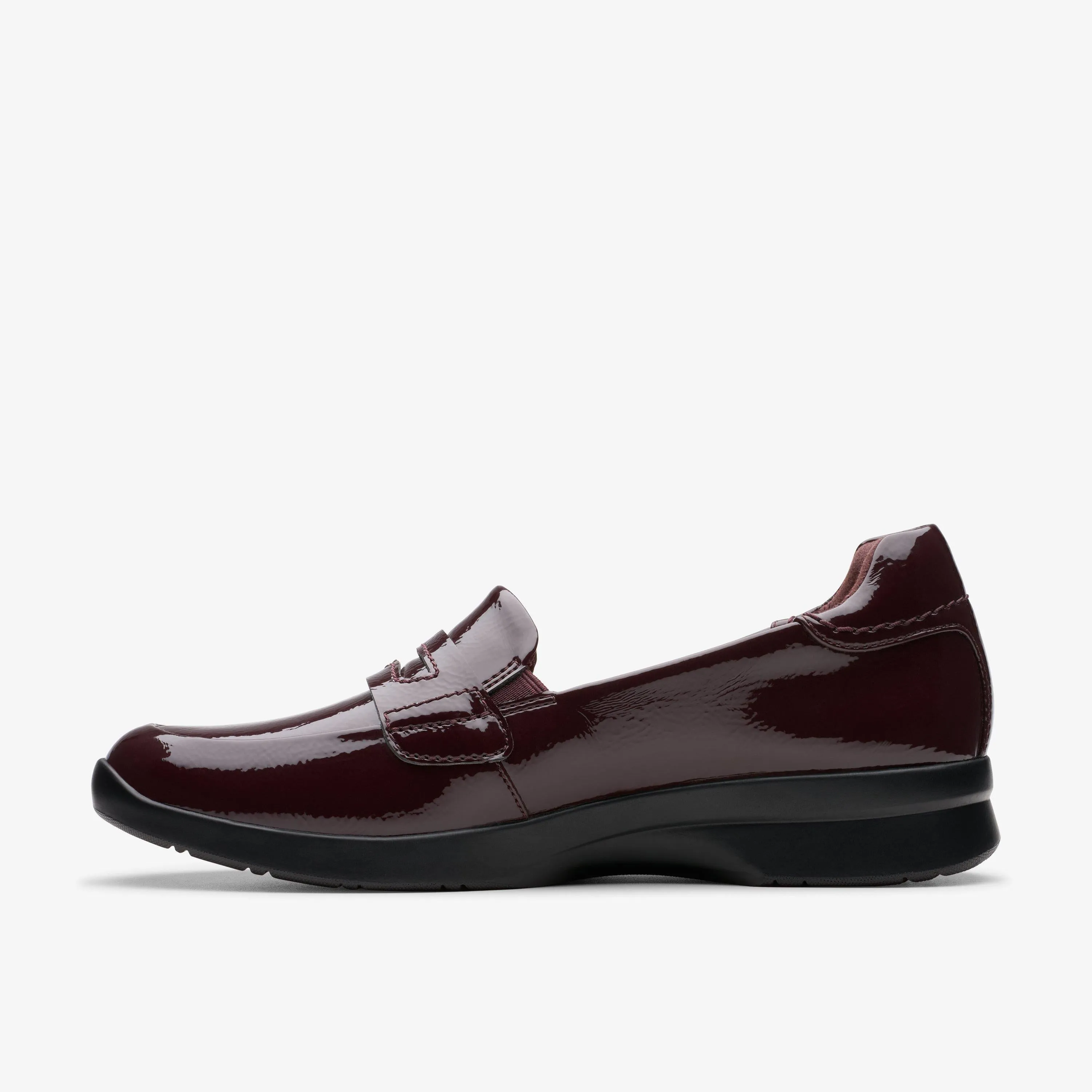 Clarks Women's Ellowyn Penny Wine Crinkle Patent 26180093