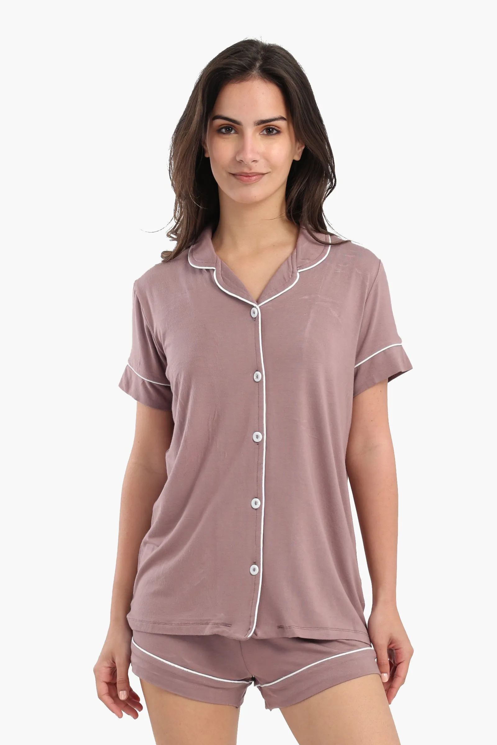Color Piping Poplin Pyjama Set