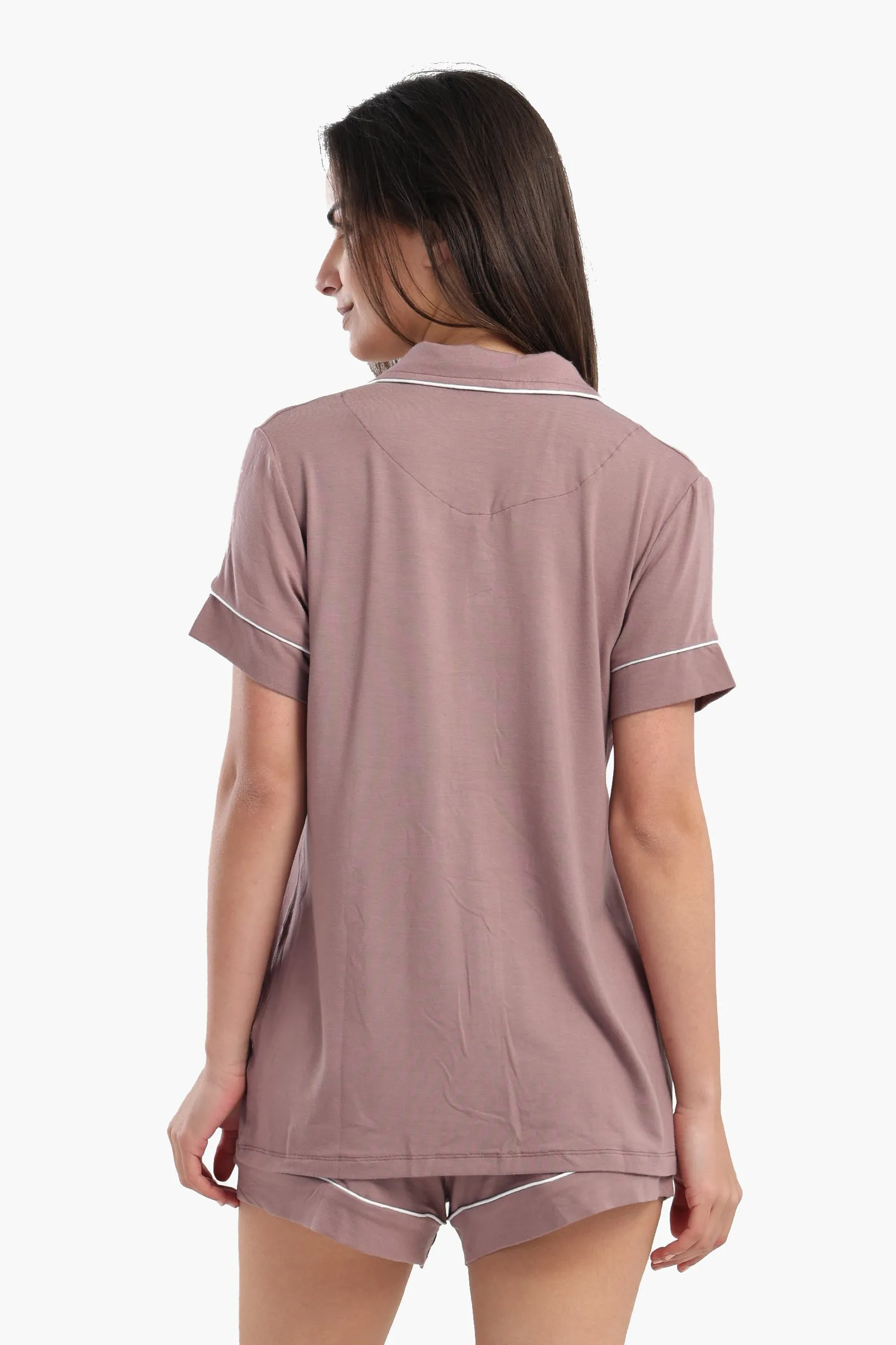 Color Piping Poplin Pyjama Set