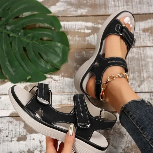 Comfortable Fish Mouth Sports Sandals Velcro-Design Sandals
