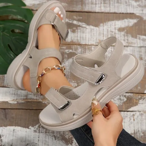 Comfortable Fish Mouth Sports Sandals Velcro-Design Sandals
