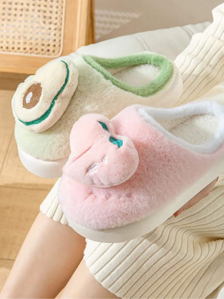 Cozy Fruit Plush Slippers