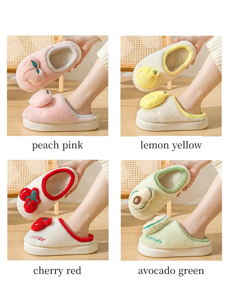 Cozy Fruit Plush Slippers