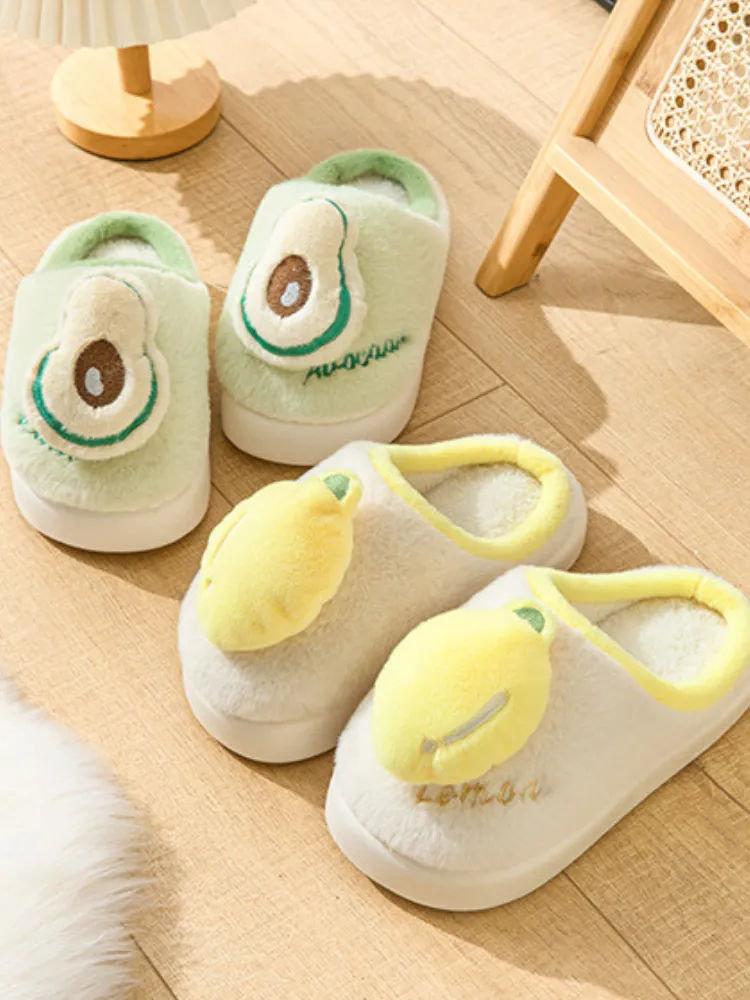 Cozy Fruit Plush Slippers