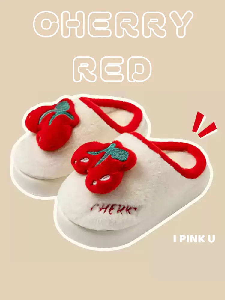 Cozy Fruit Plush Slippers