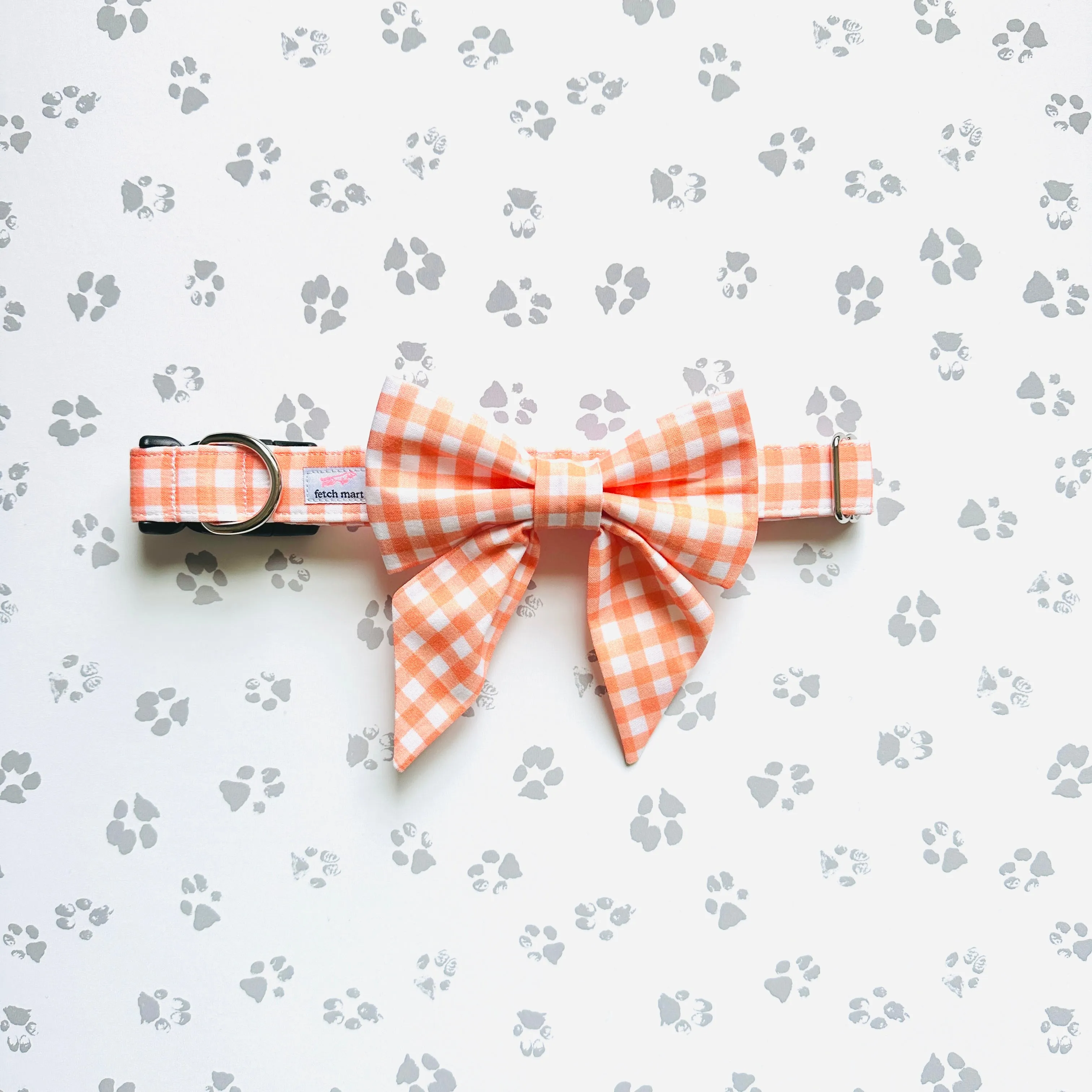 Creamsicle Gingham Bow Tie