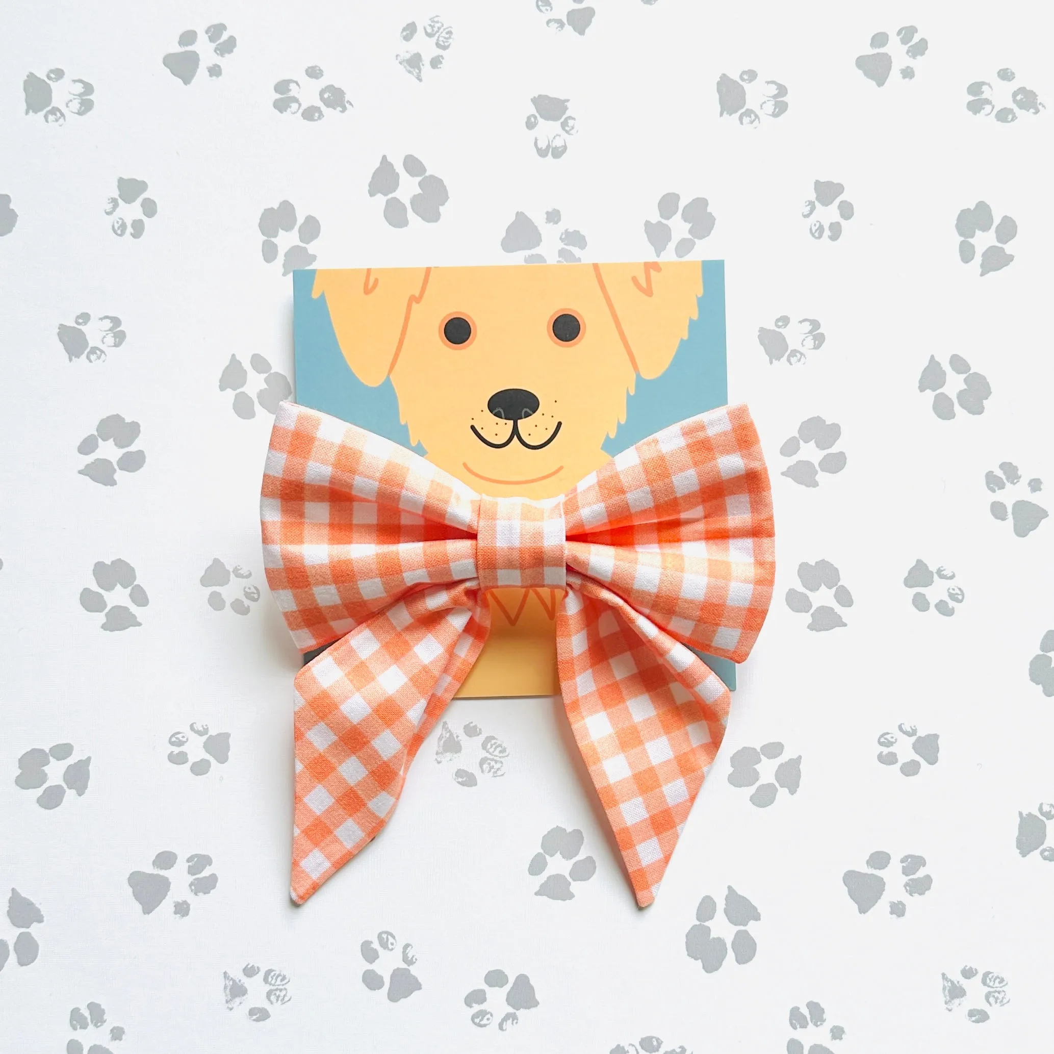 Creamsicle Gingham Sailor Bow