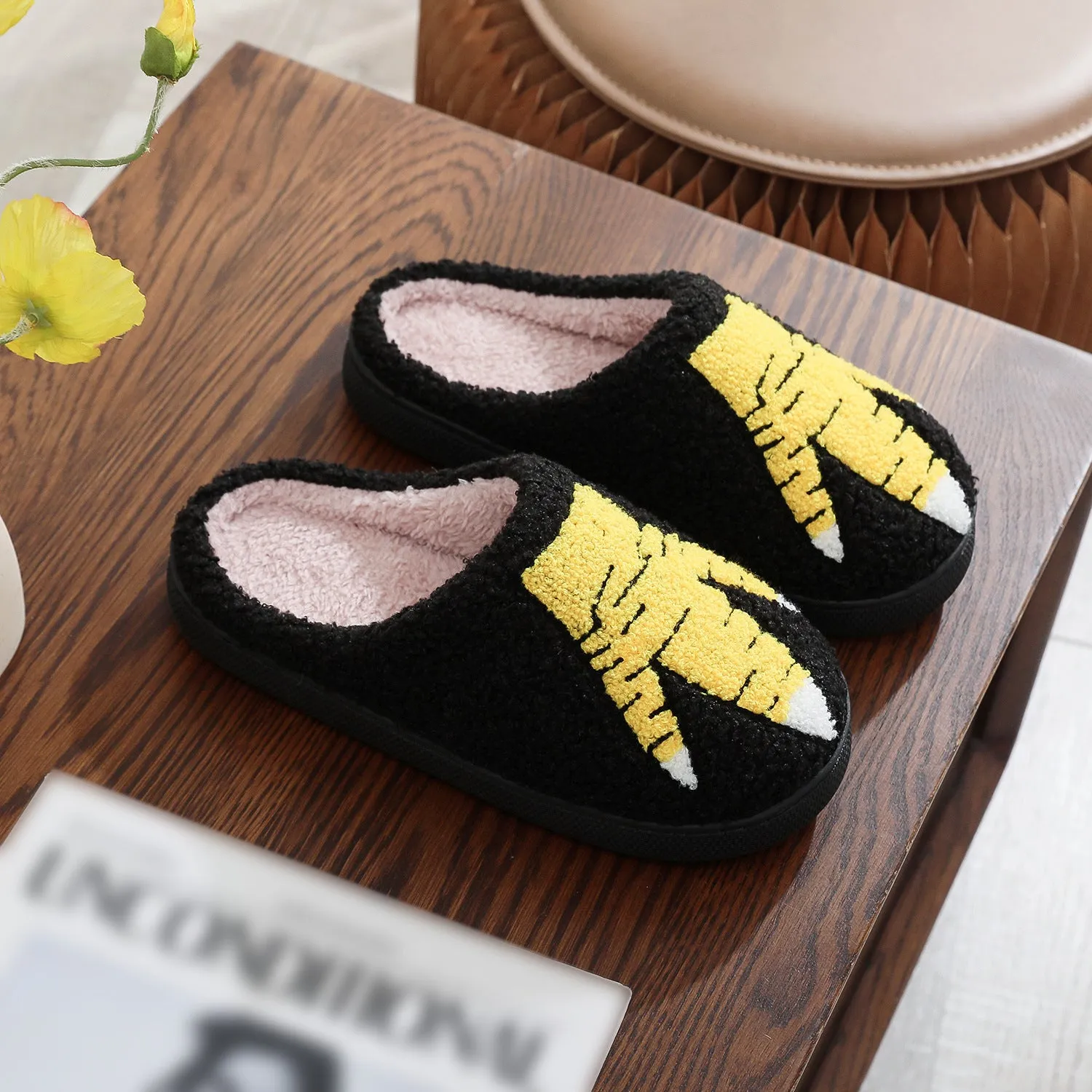 Creative Ostrich Chicken Feet Cotton Slippers Indoor Winter Plush Slippers