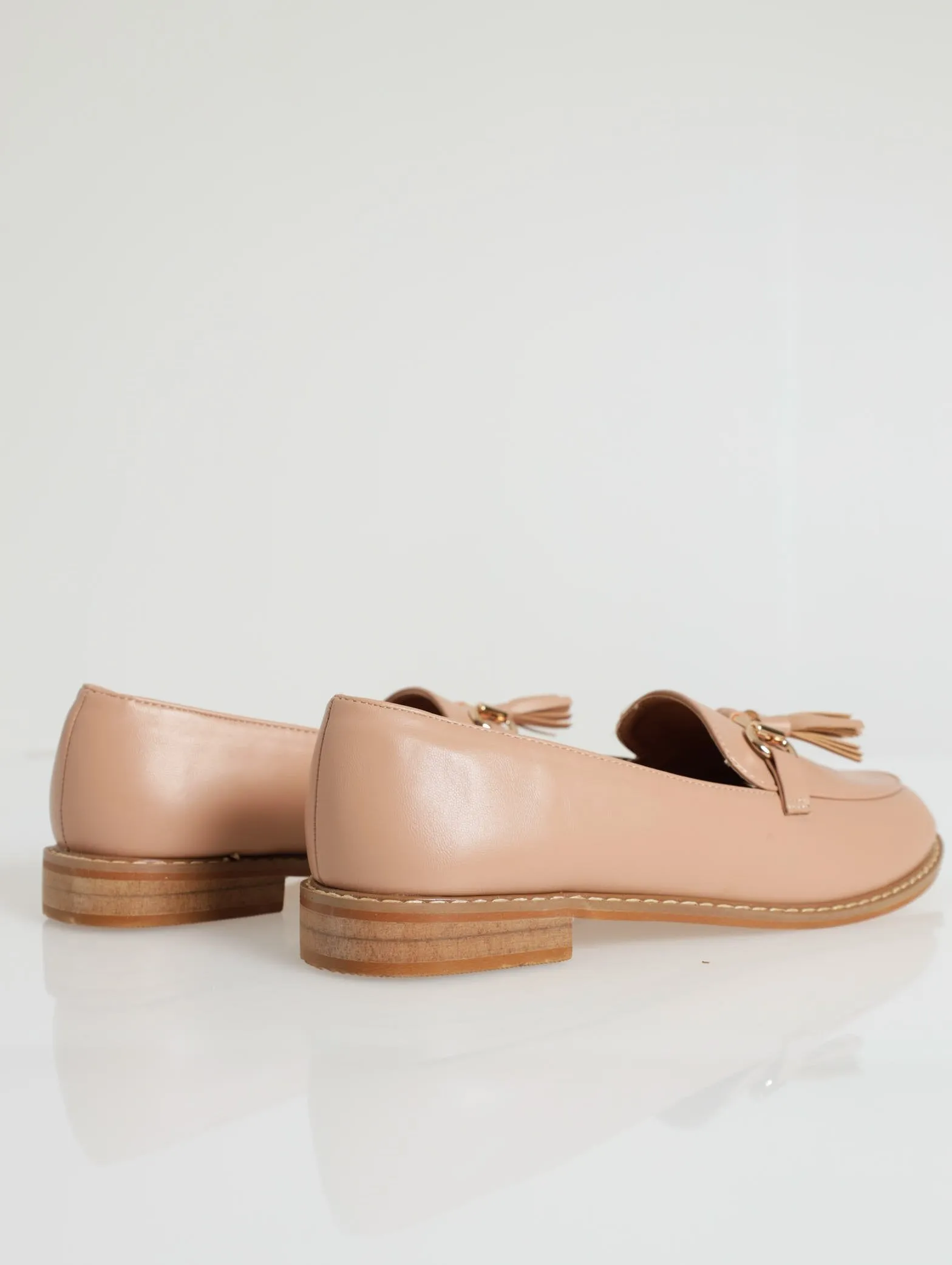 D-Ring Metal Bar With Tassel Loafer - Blush