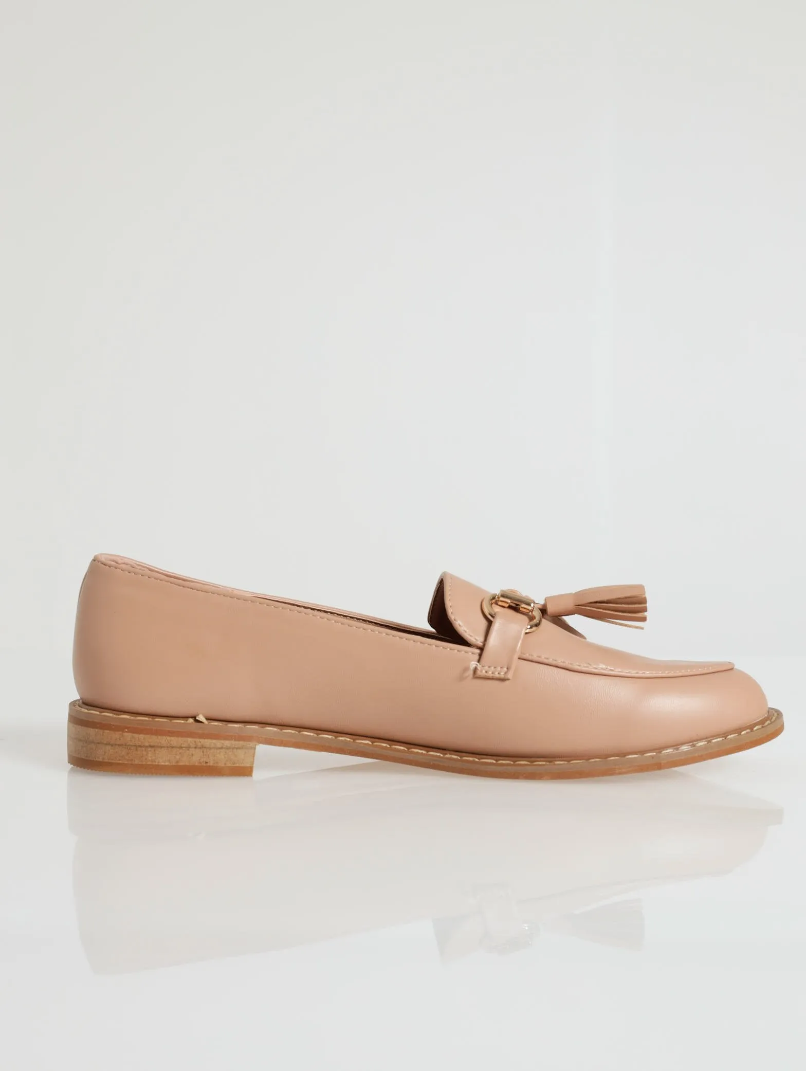 D-Ring Metal Bar With Tassel Loafer - Blush