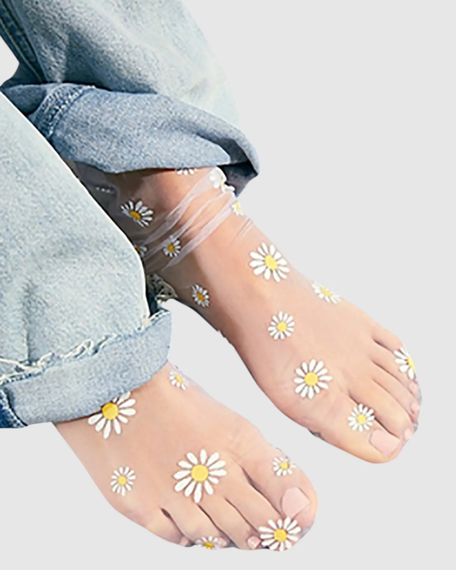 Daisy Tulle Socks - White