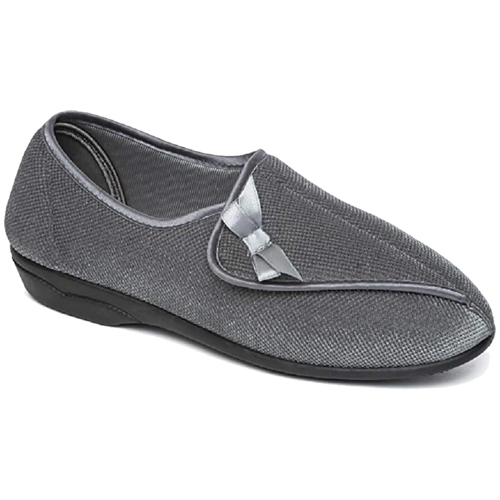 DR KELLER WOMENS SLIPPERS LADIES WIDE FIT CUSHIONED WARM ADJUSTABLE FLEECE SHOE (Wide Fit, Women)