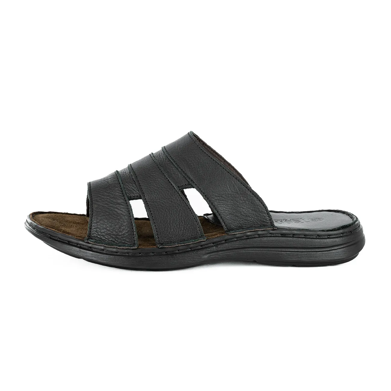 Dukuza : Men's Leather Sandal in Black Natan