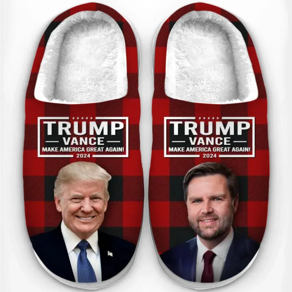 Dynamic Duo Of America - US Election Fluffy Slippers - Christmas Gift For Conservative Supporters