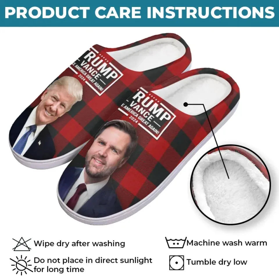 Dynamic Duo Of America - US Election Fluffy Slippers - Christmas Gift For Conservative Supporters