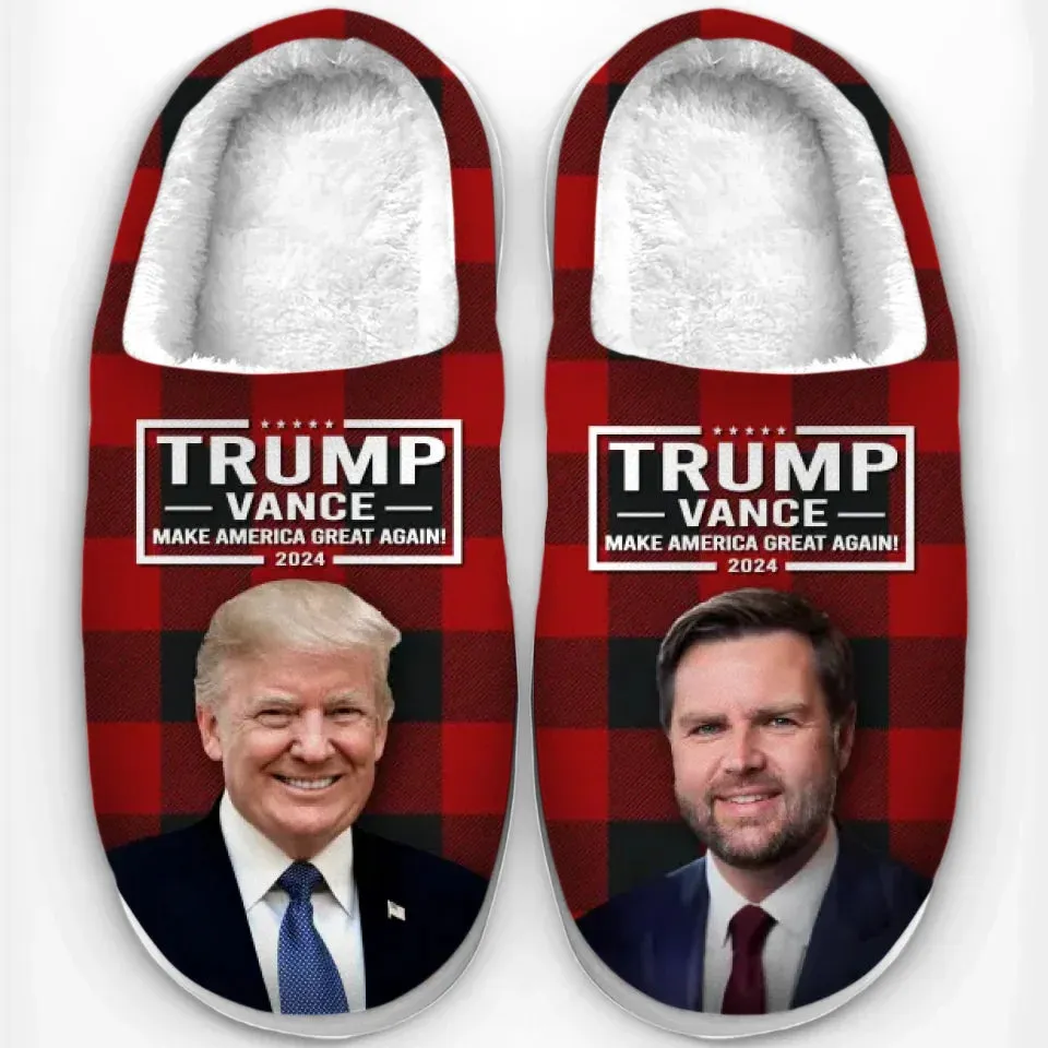 Dynamic Duo Of America - US Election Fluffy Slippers - Christmas Gift For Conservative Supporters