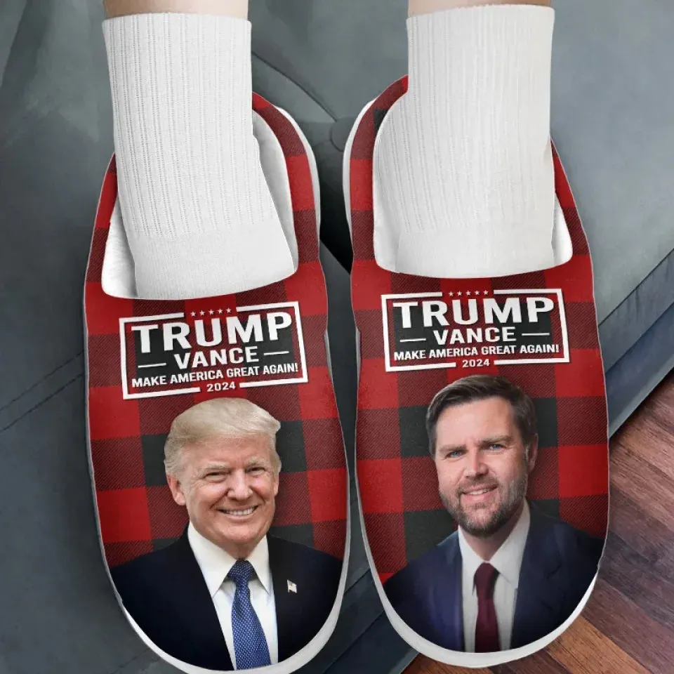 Dynamic Duo Of America - US Election Fluffy Slippers - Christmas Gift For Conservative Supporters